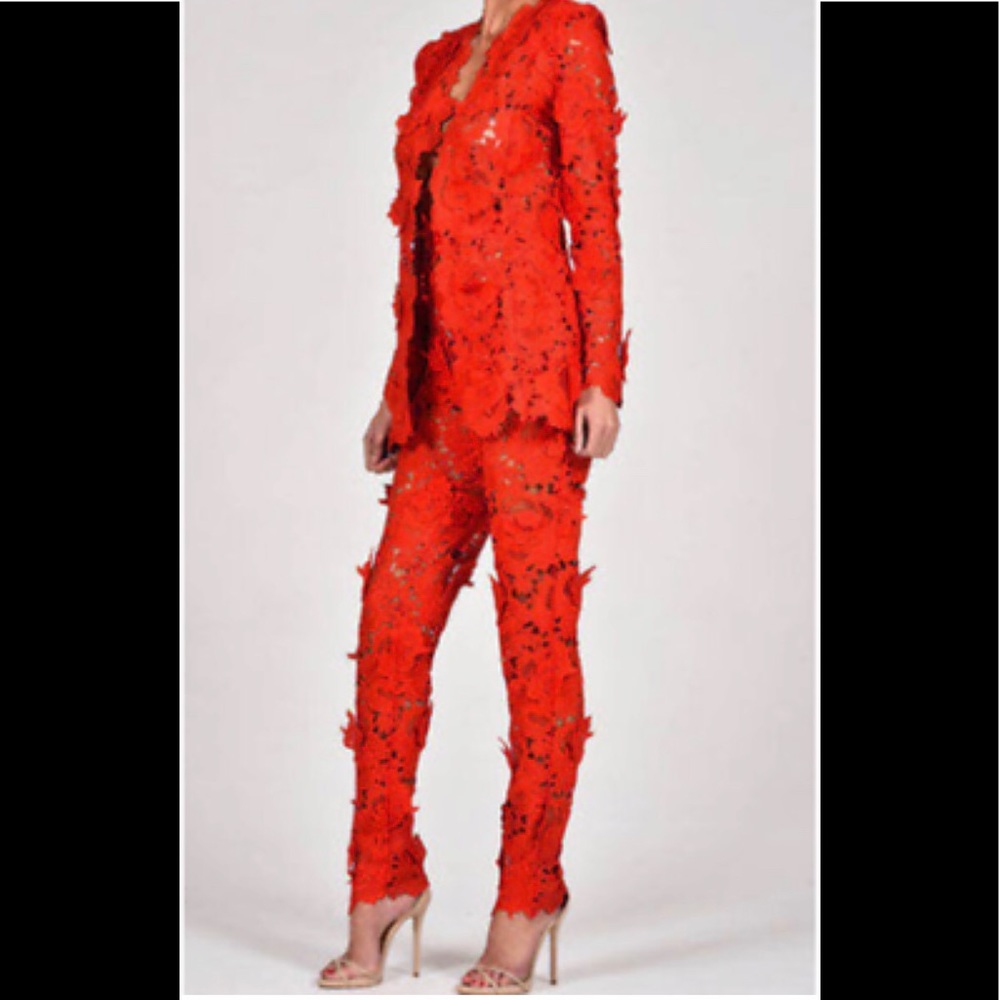 Trade With Stylestarlet  - The Dolls House Fashion Floria Trousers Suit Red - Picture 3 of 4